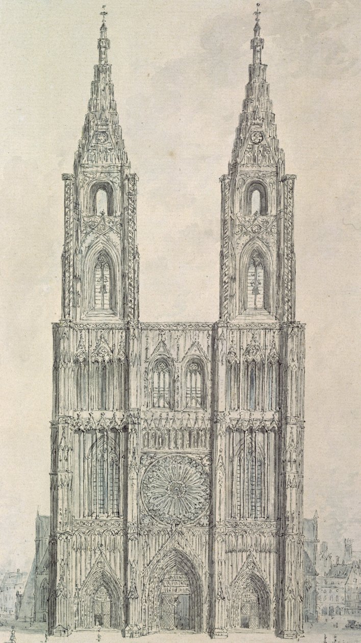 Westfassade des Straßburger Münsters von John Carter