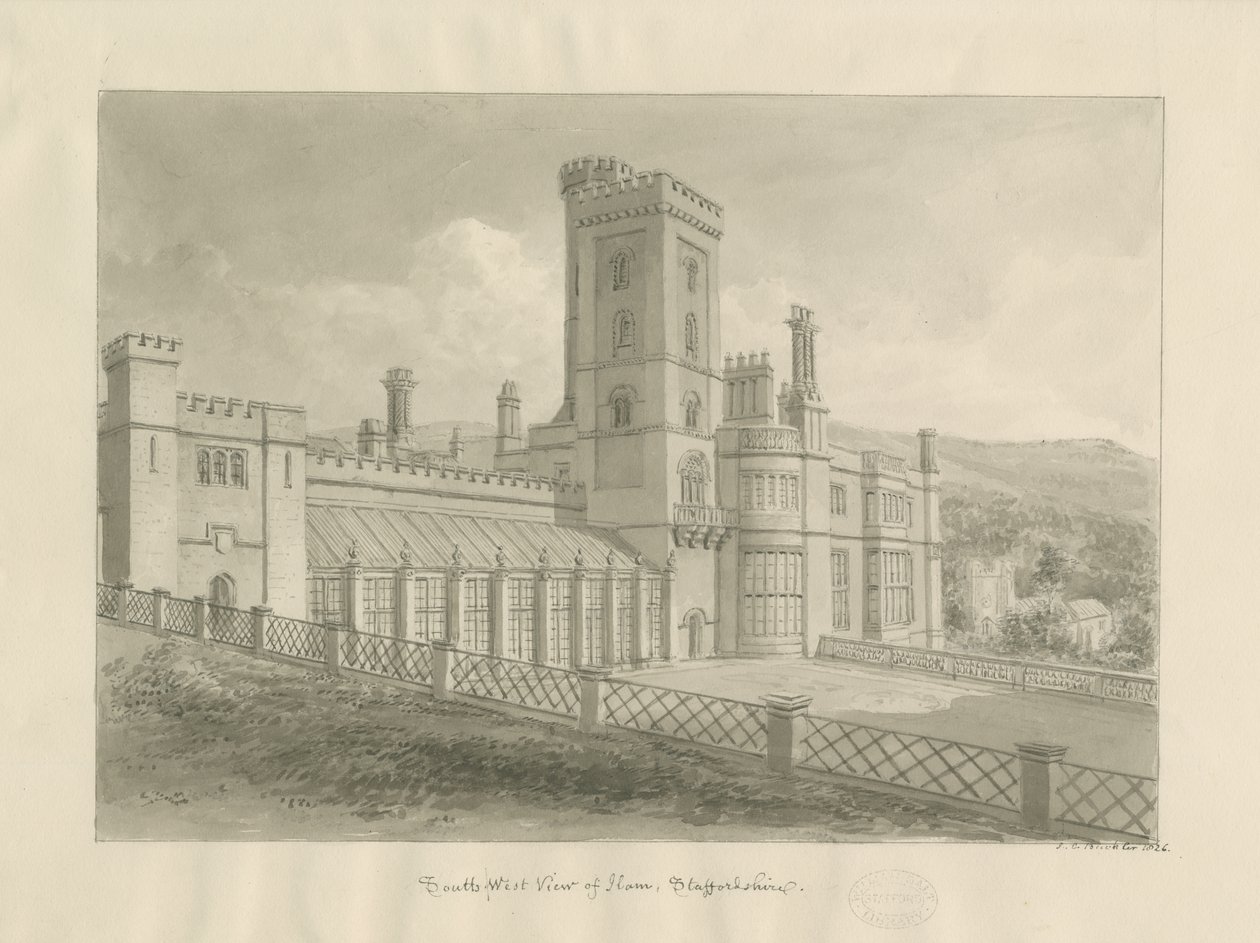 Ilam Hall von John Chessell Buckler
