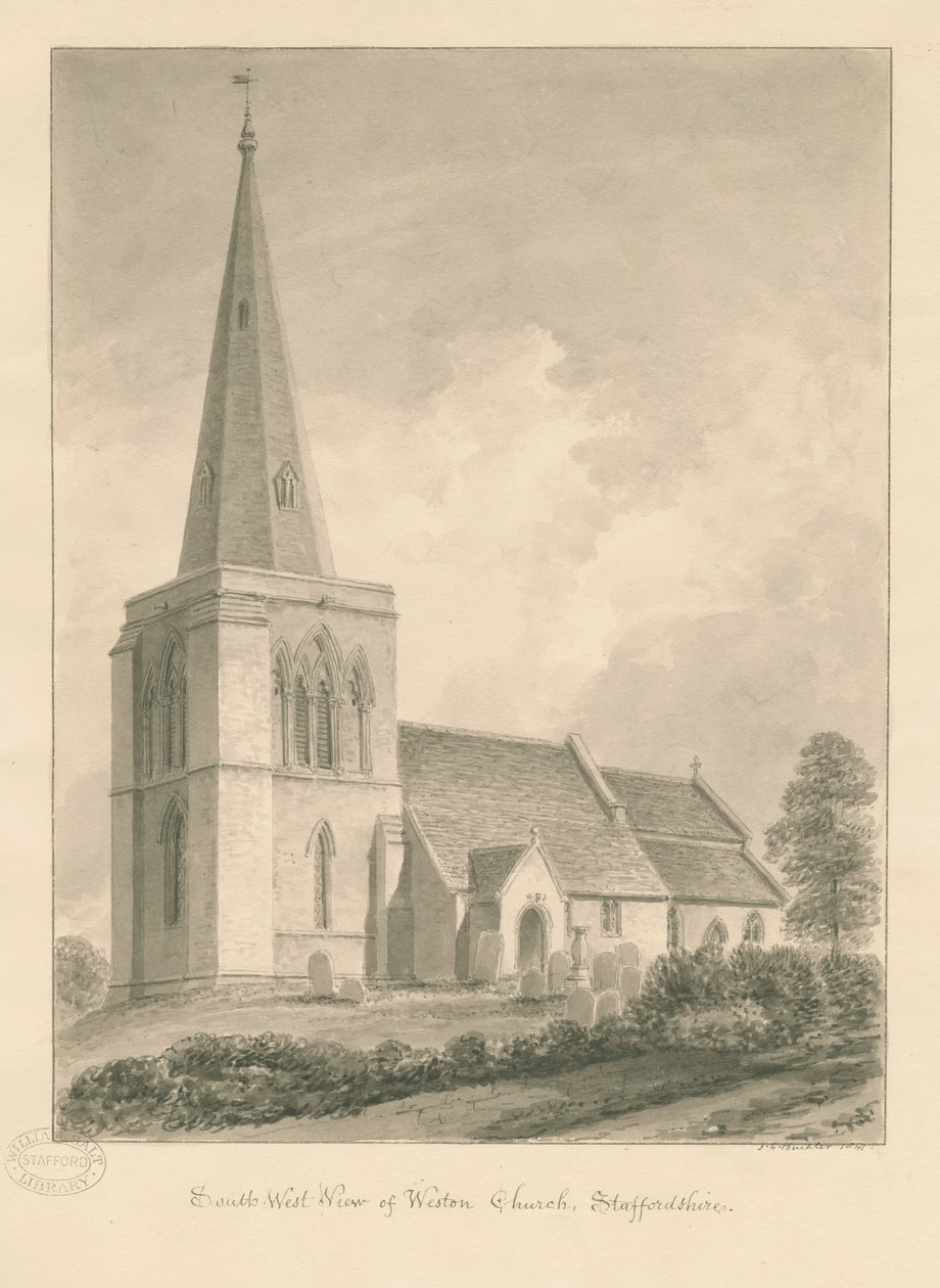 Kirche von Weston-on-Trent von John Chessell Buckler