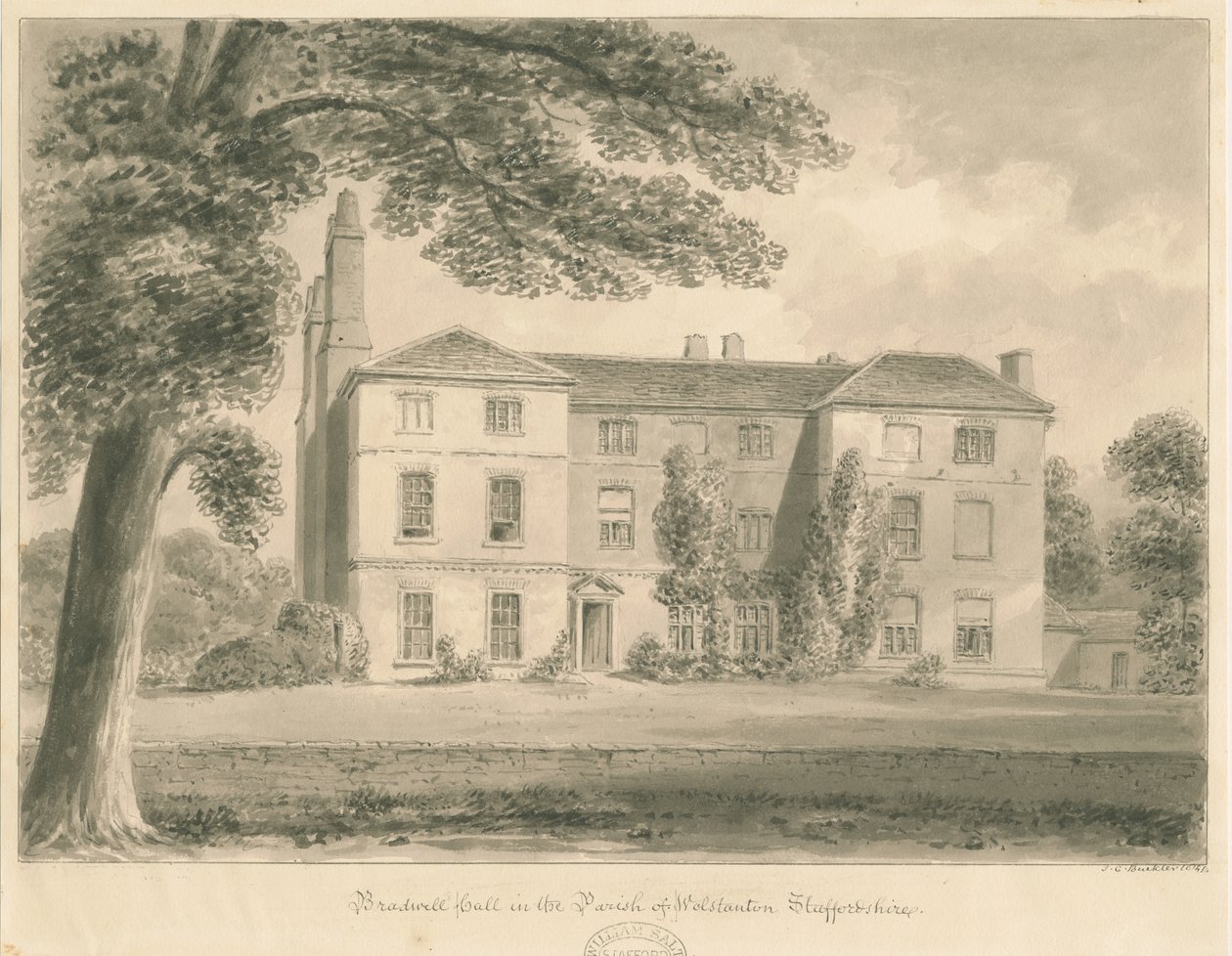Wolstanton - Bradwell Hall von John Chessell Buckler