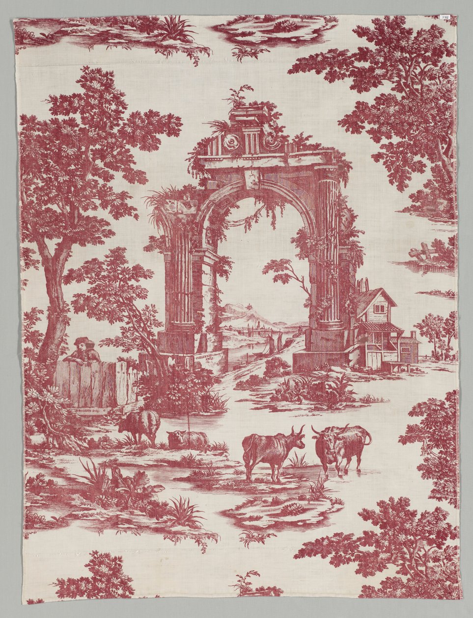 Kupferstichbedruckte Baumwolle, 1765 von John Collins