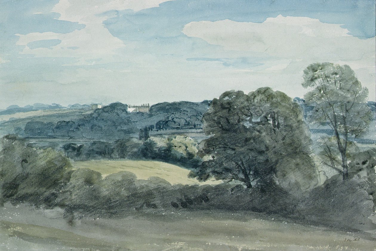 Landschaft mit Gebäuden in der Ferne von John Constable