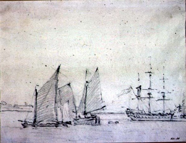 Schiffe auf der Themse von John Constable