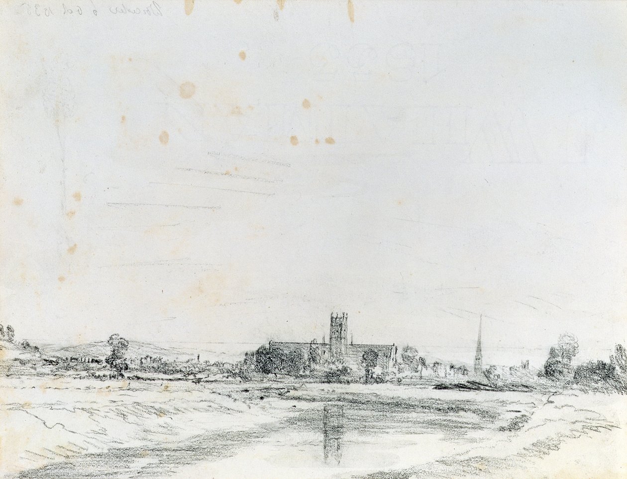 Kathedrale von Worcester von Süden (Bleistift) von John Constable