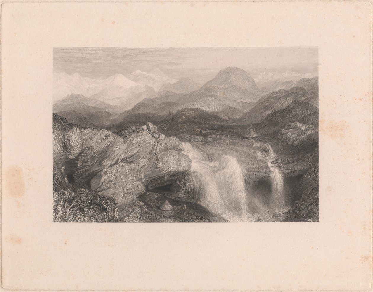 Wasserfälle in der Nähe der Quelle des Jumna von John Cousen