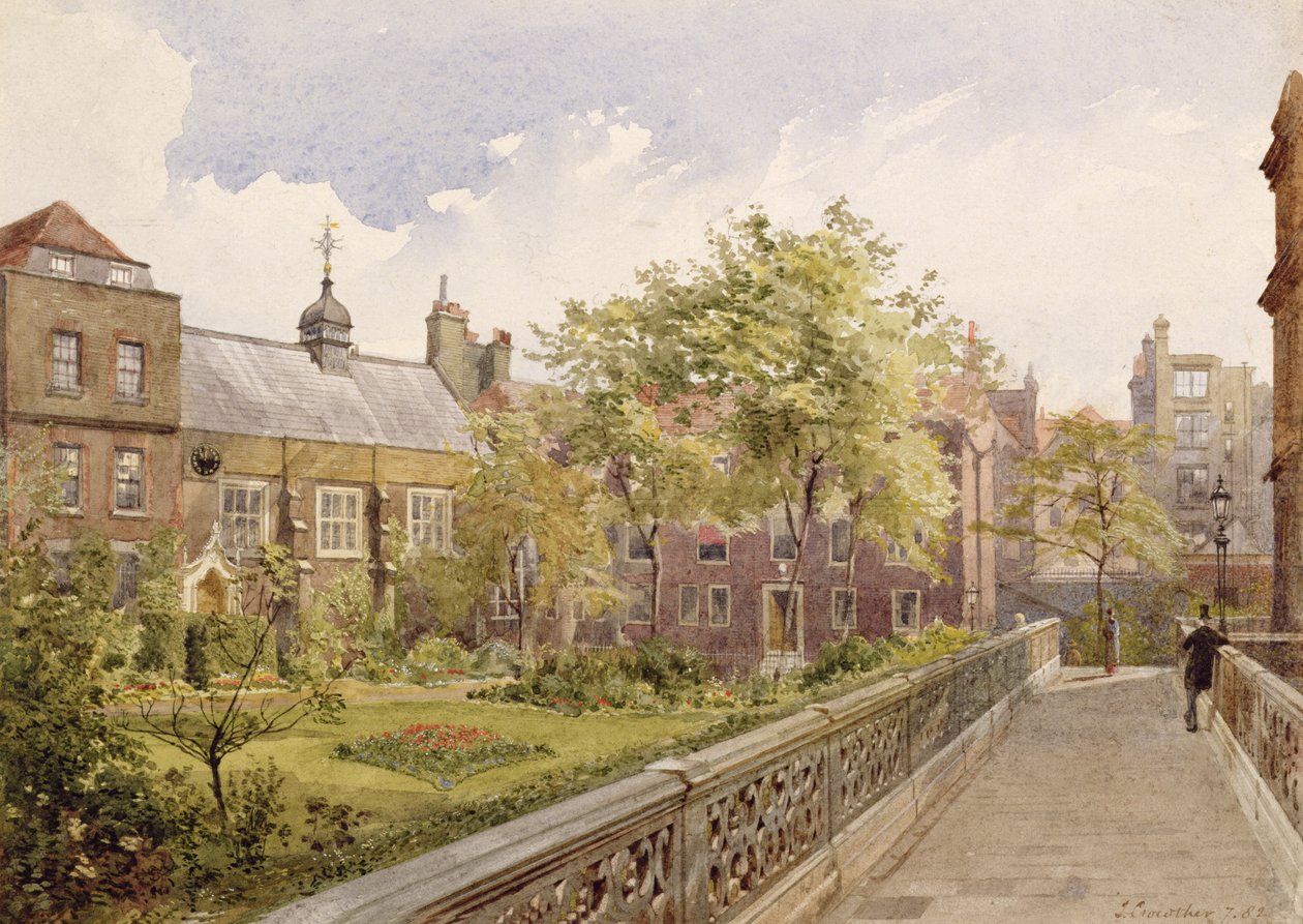 Staple Inn Hall vom Garten, 1882 von John Crowther