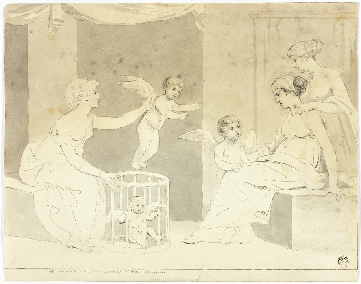 Verkäufer der Liebe (nach dem Fries von Herculaneum) von John Downman