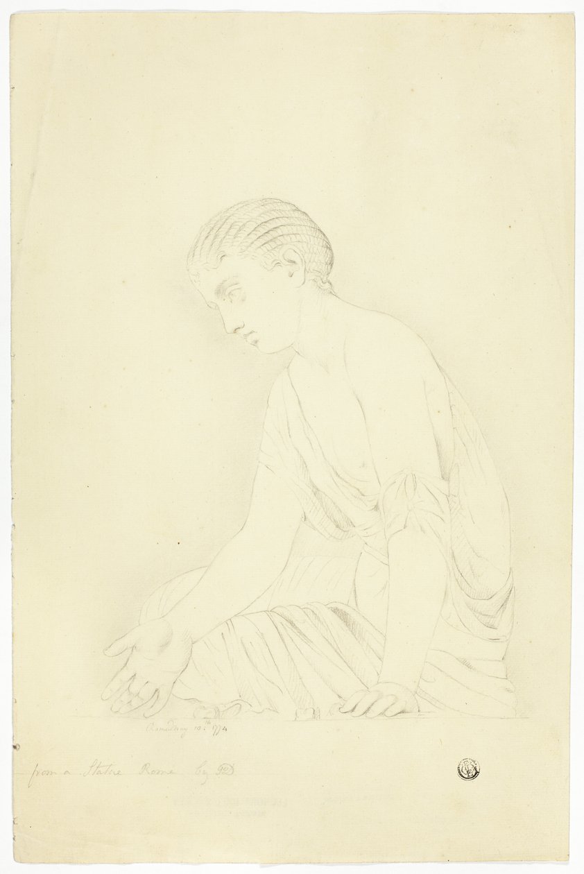 Statue eines sitzenden Mädchens von John Downman