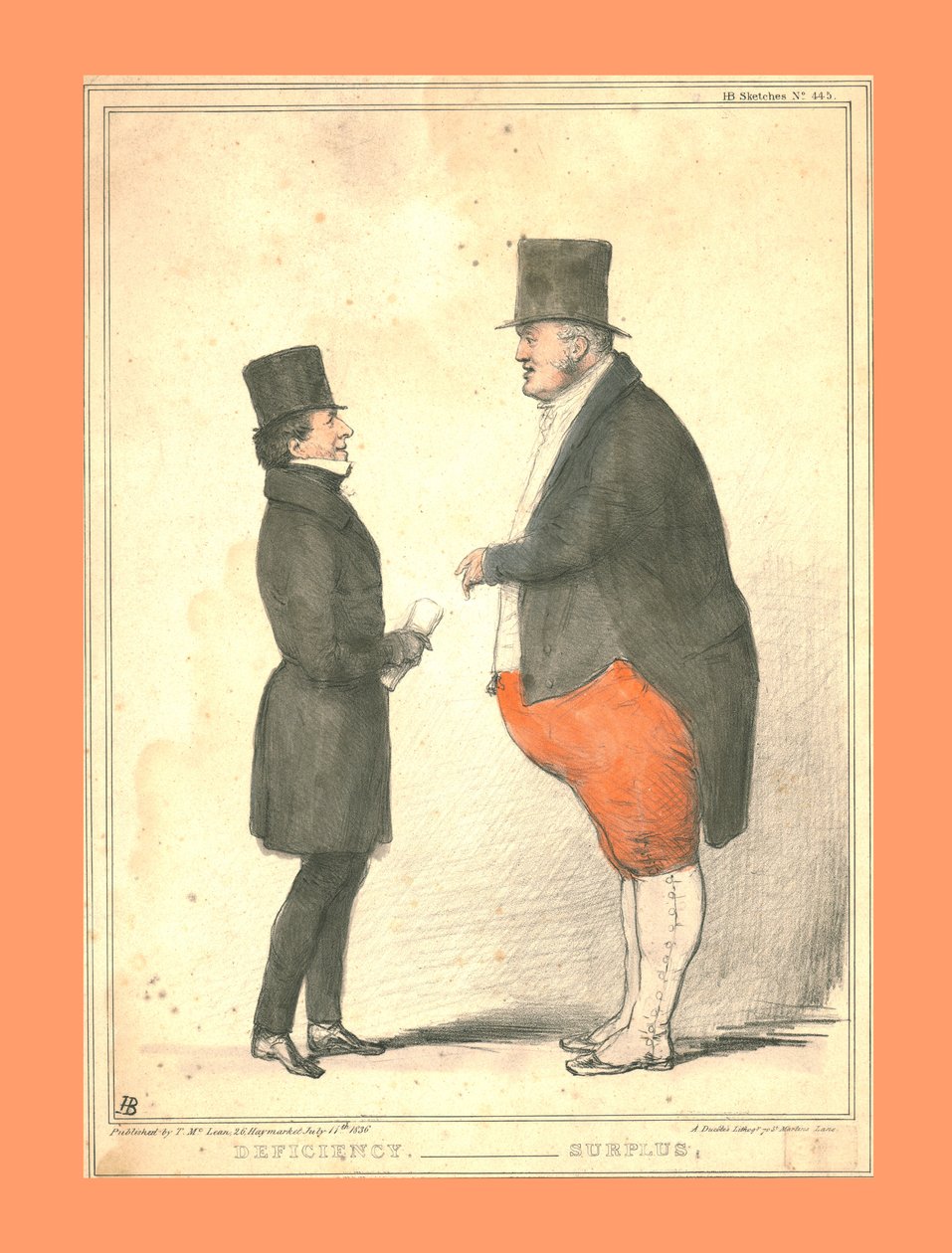 Defizit. - Überschuss., 1836 von John Doyle