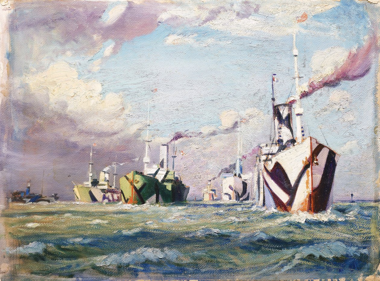 Ein Cunarder (Dampfschiff), ca. 1918 von John Everett