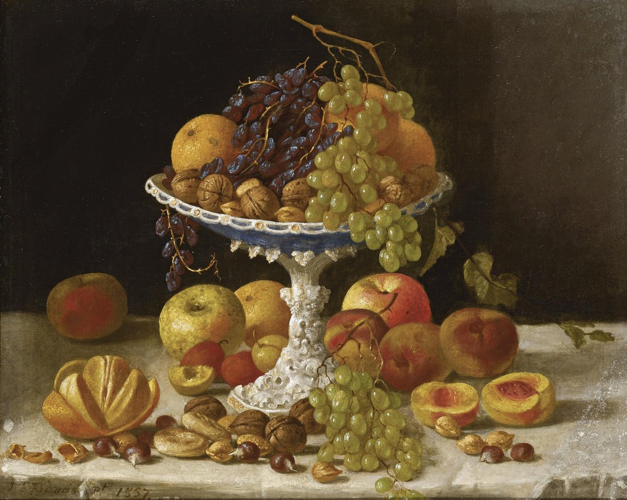Stillleben mit weißer Kompott-Schale von John F. Francis
