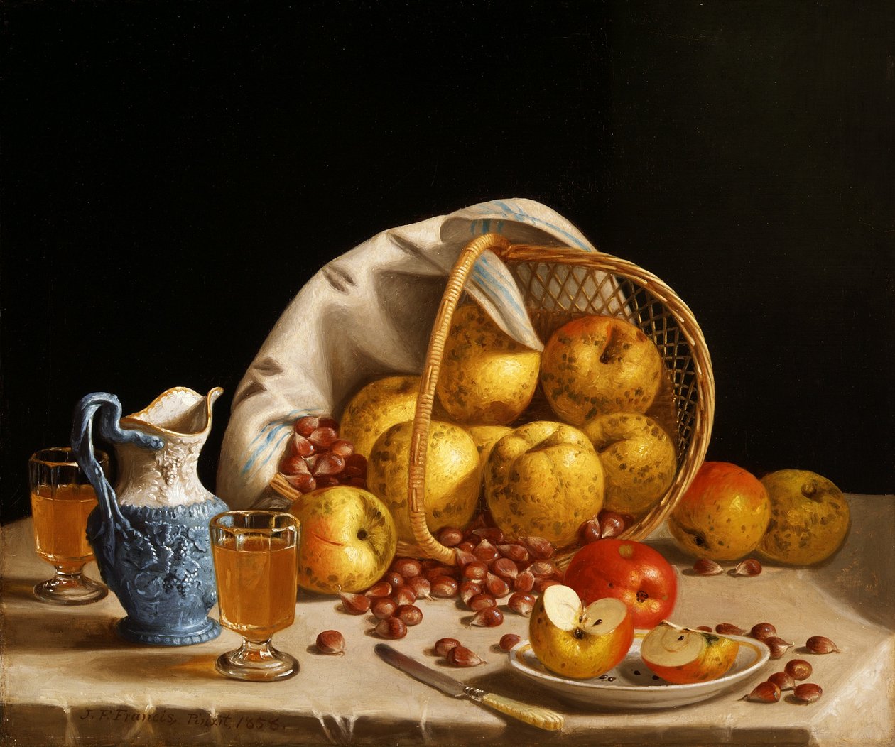 Stillleben mit gelben Äpfeln von John F. Francis