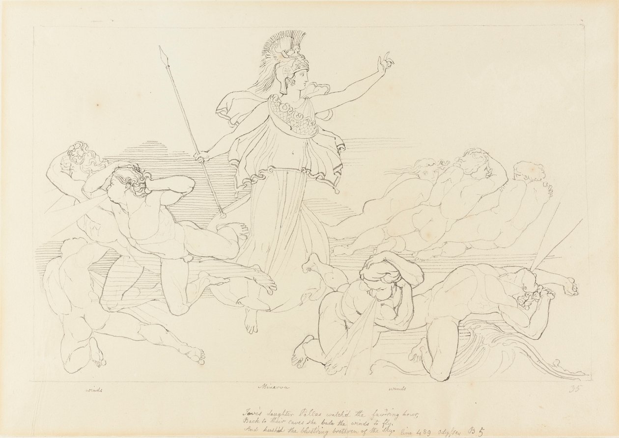 Athena und die Winde von John Flaxman