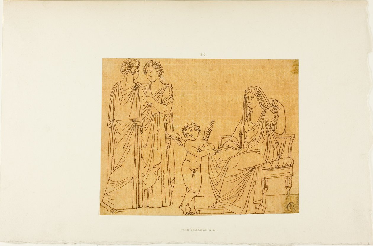 Amor und drei Frauen von John Flaxman