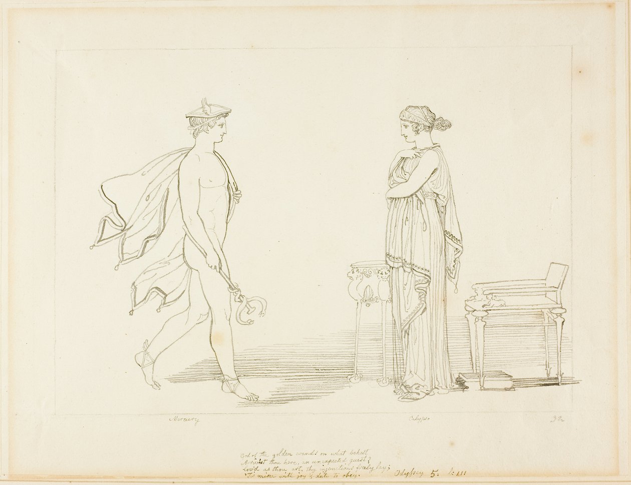 Merkur und Kalypso von John Flaxman