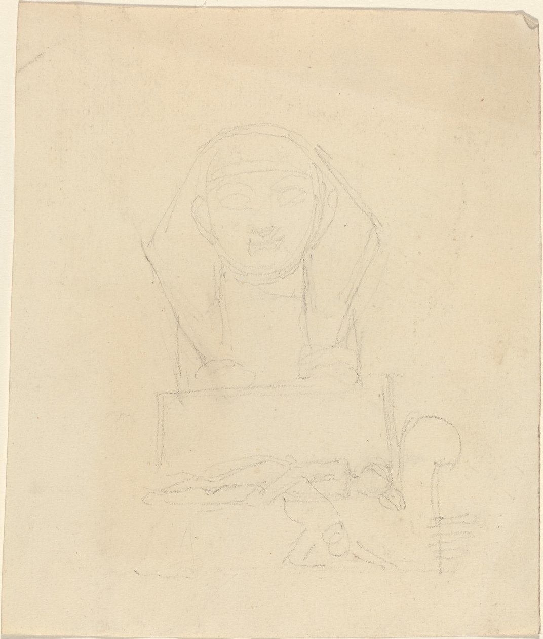 Sphinx mit liegenden Figuren im Vordergrund von John Flaxman