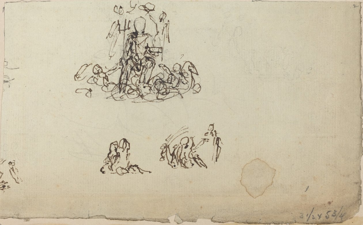 Studie von Neptun und Meereskreaturen (?) von John Flaxman