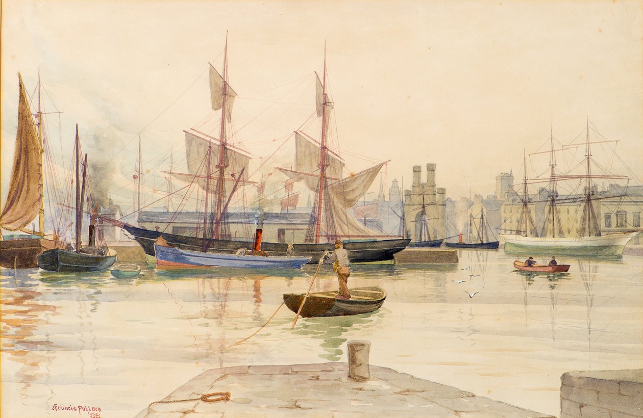 Dundee Docks mit Walfangschiffen von John Francis Pollock