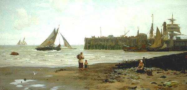 Ebbe im Hafen von Whitstable von John Fraser