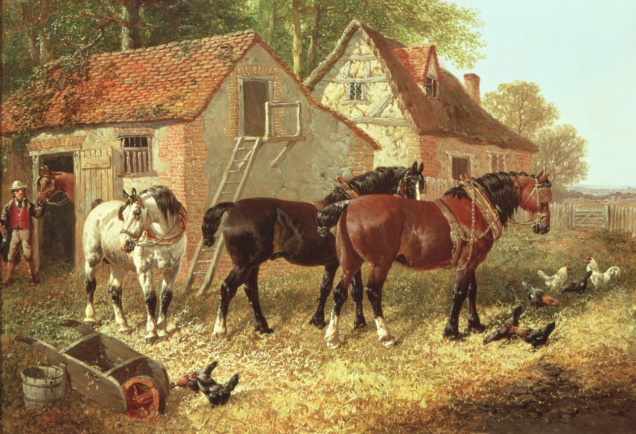 Vorbereitung der Pflugpferde von John Frederick Herring Junior