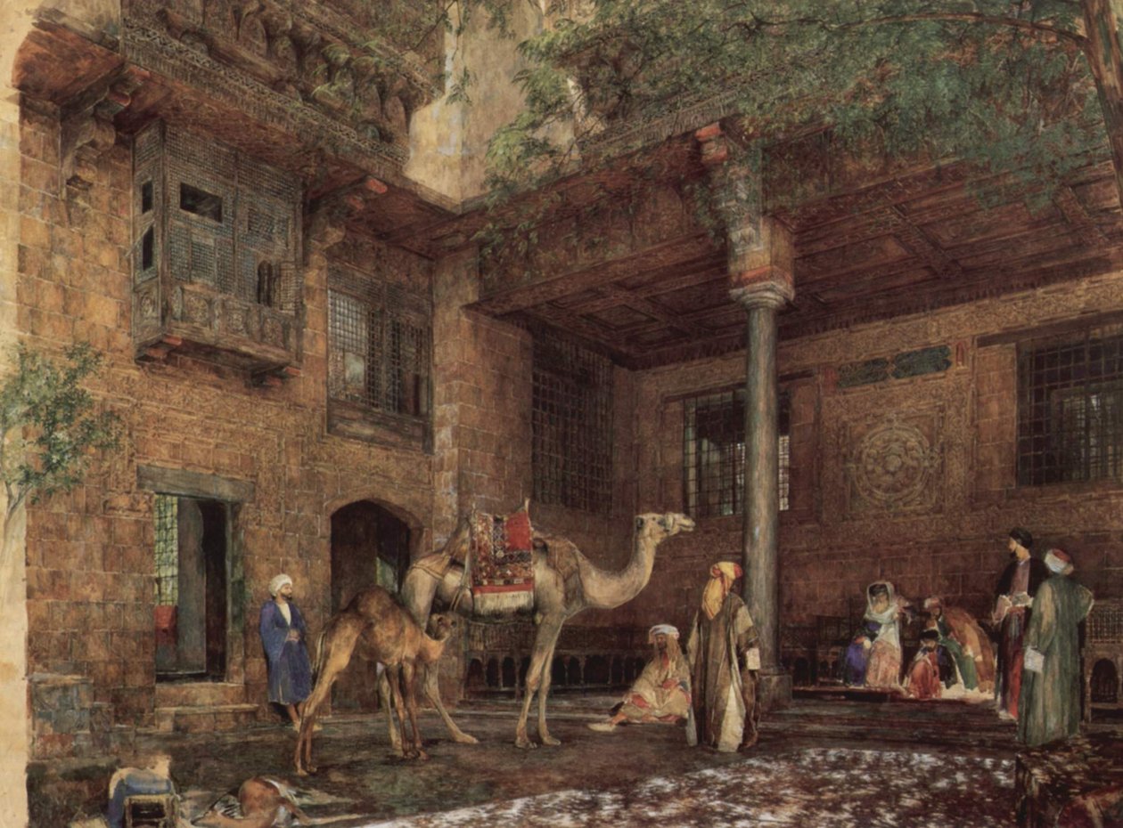 Hof des Hauses des Malers, Kairo von John Frederick Lewis