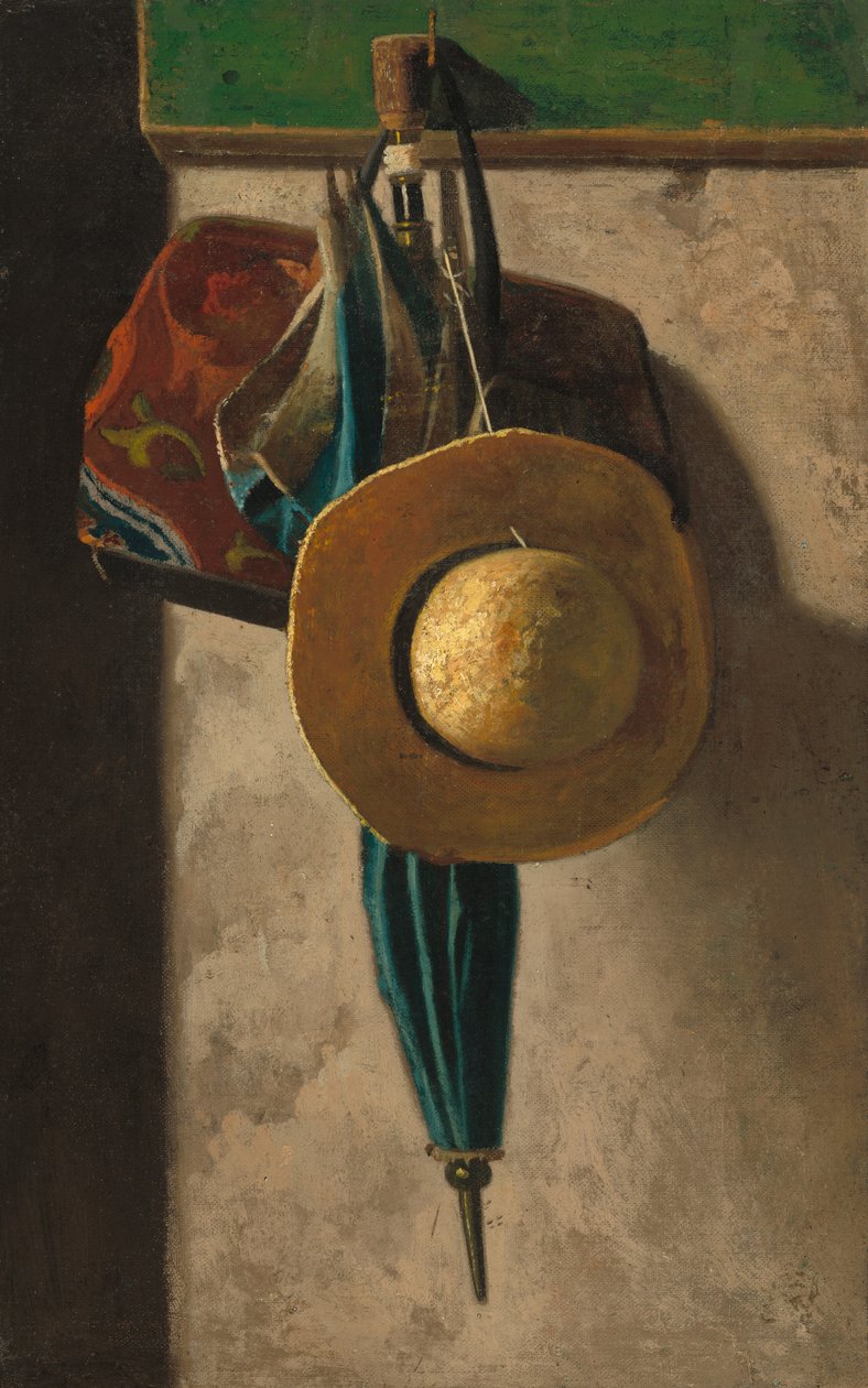 Strohhut, Tasche und Regenschirm von John Frederick Peto