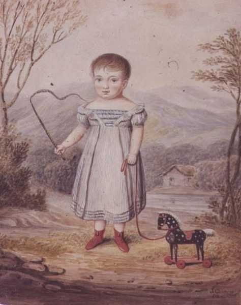 Mädchen mit einem Spielzeugpferd von John Gadsby Chapman