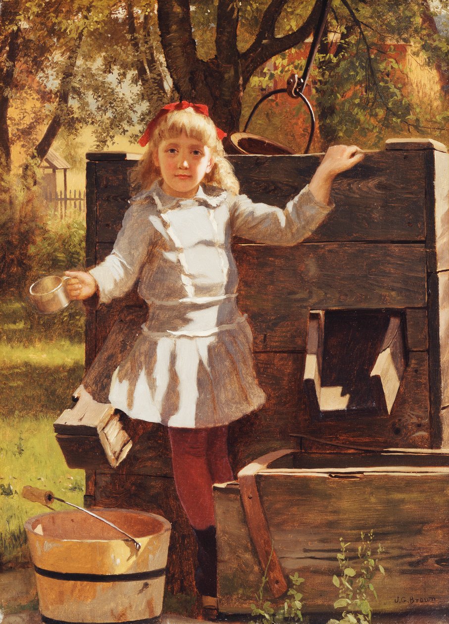 Ein Getränk nehmen, ca. 1880 von John George Brown