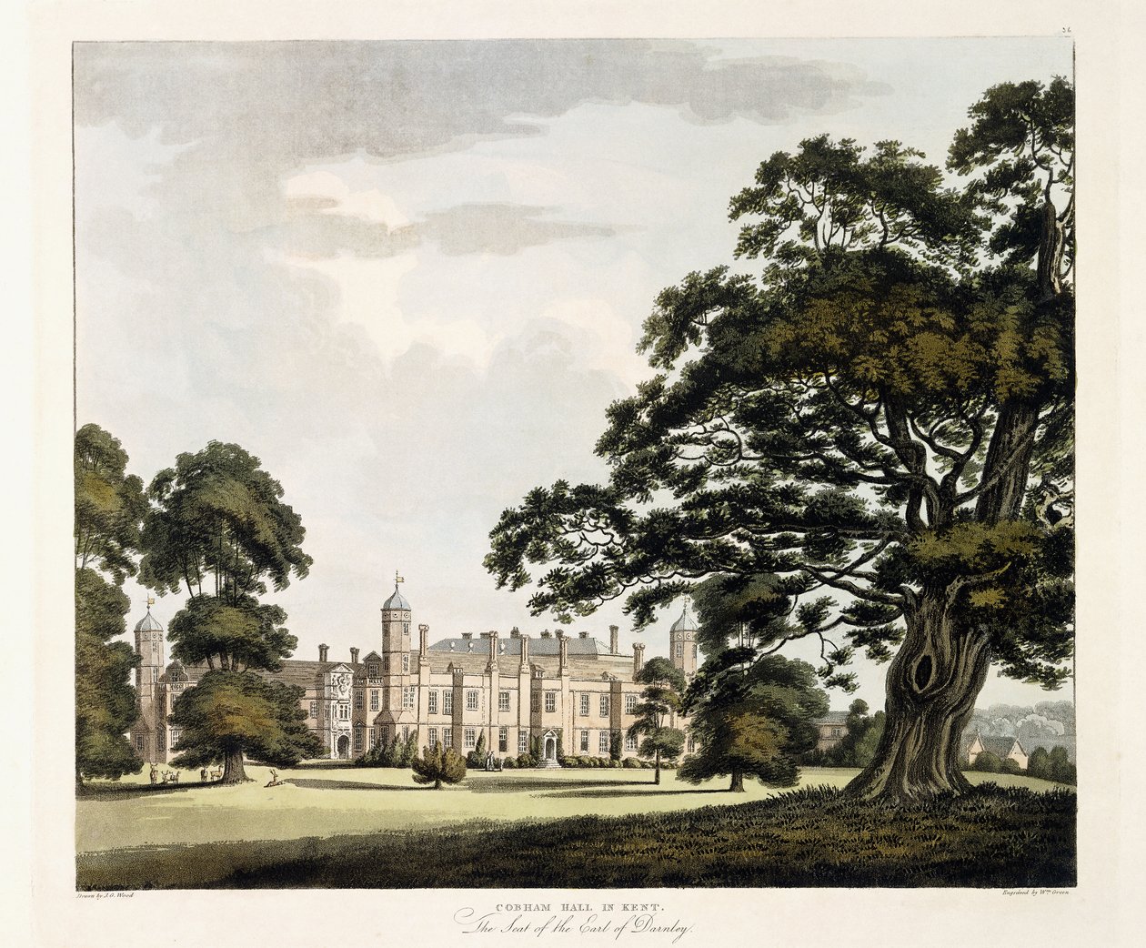 Cobham Hall in Kent, 1800 von John George Wood