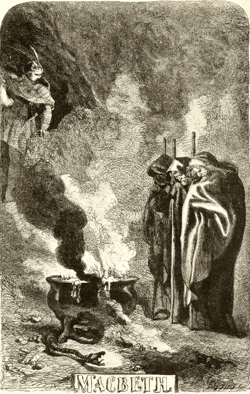 Macbeth - die drei Hexen von John Gilbert