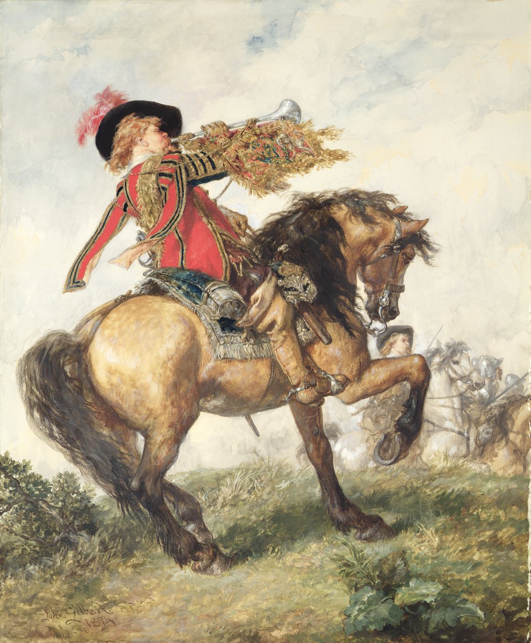 Der Trompeter des Königs, 1874 von John Gilbert