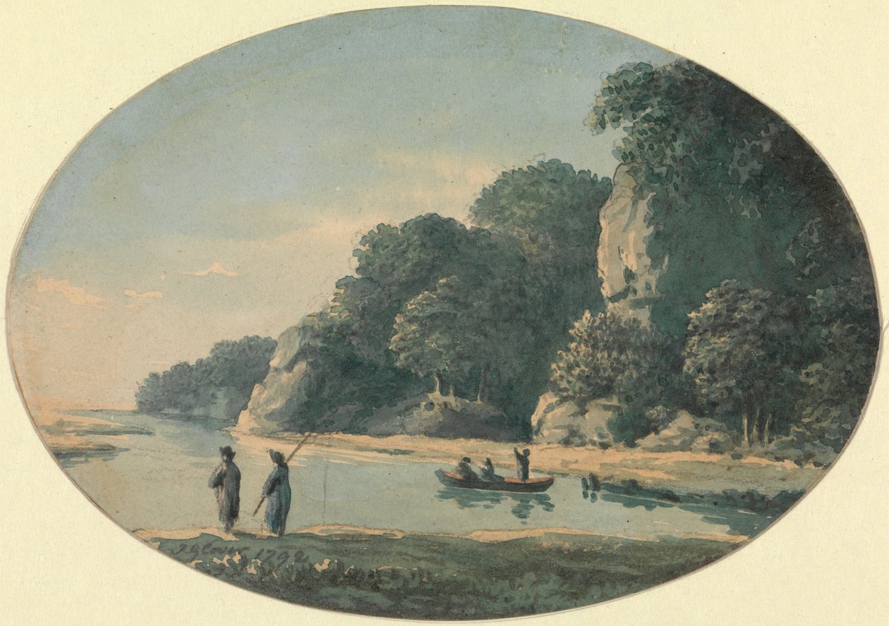 Fluss mit Fischern von John Glover
