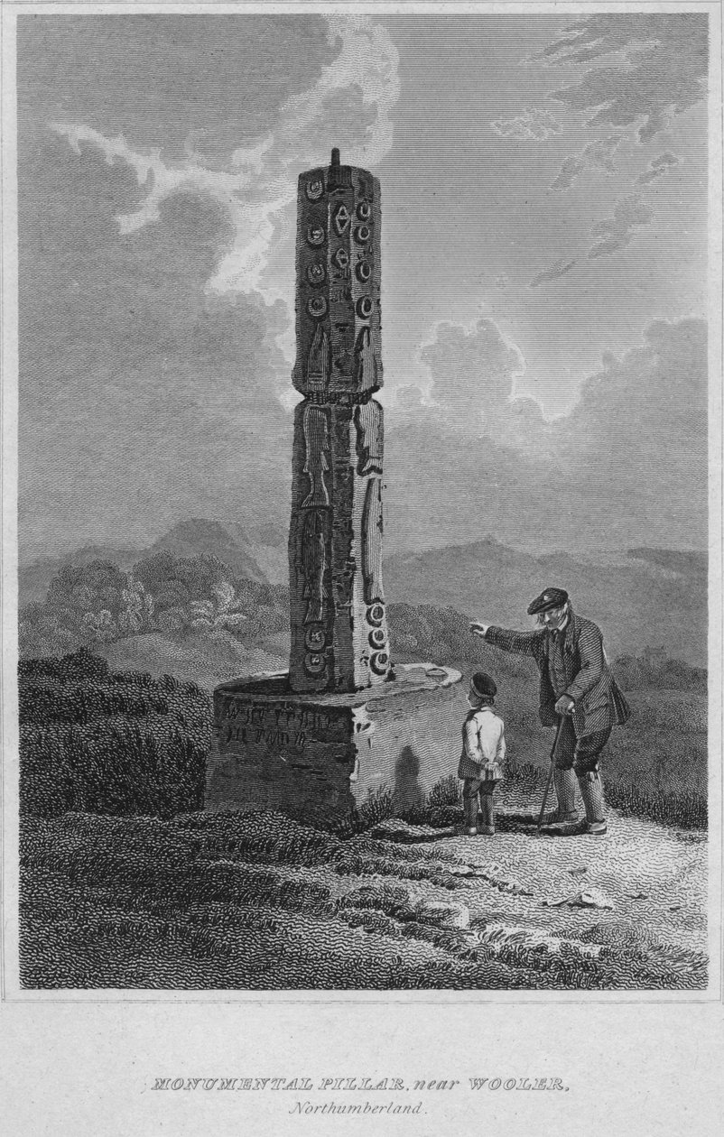 Monumentale Säule, nahe Wooler, Northumberland, 1814 von John Greig