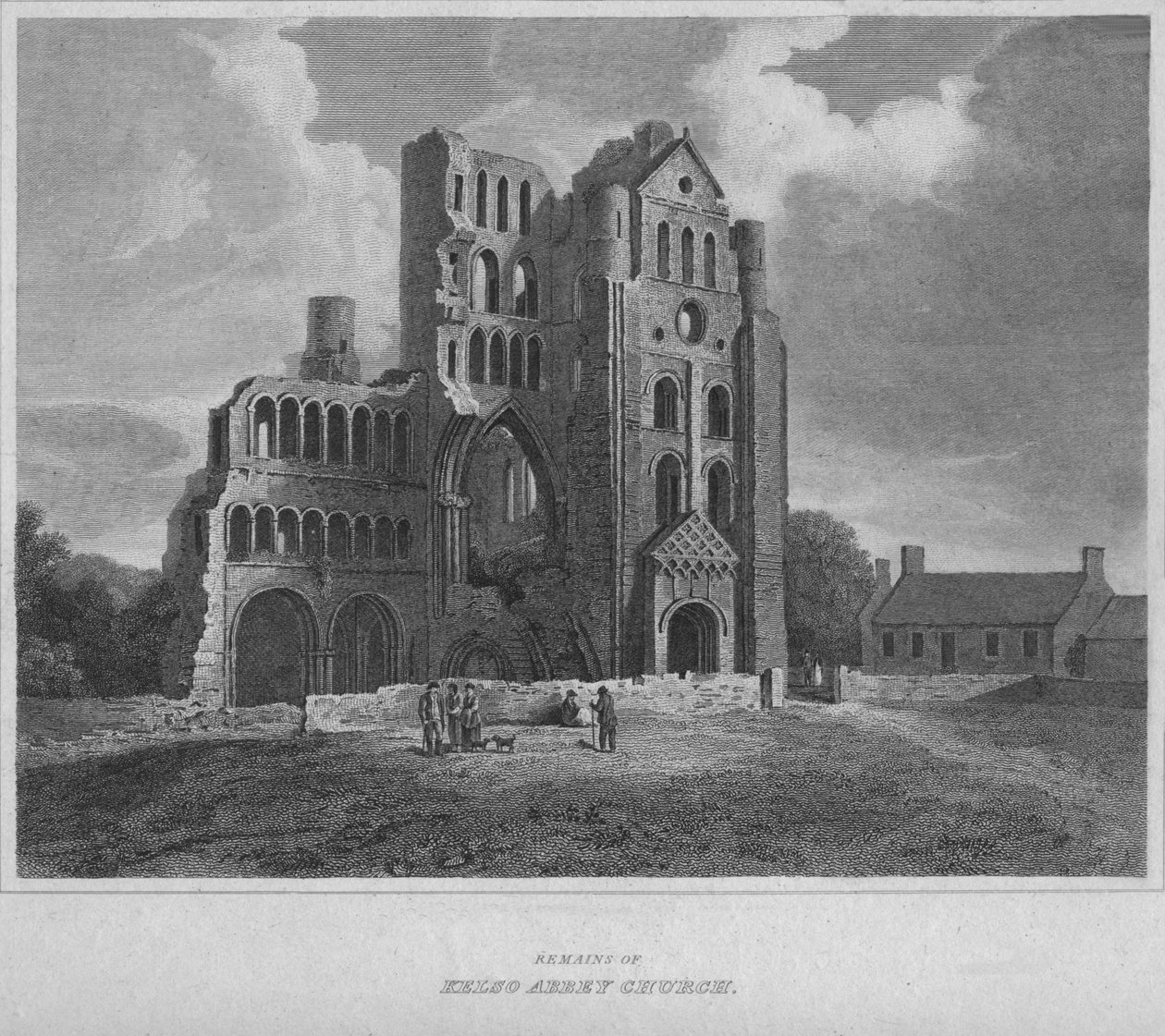 Überreste der Kelso Abbey Church, 1814 von John Greig