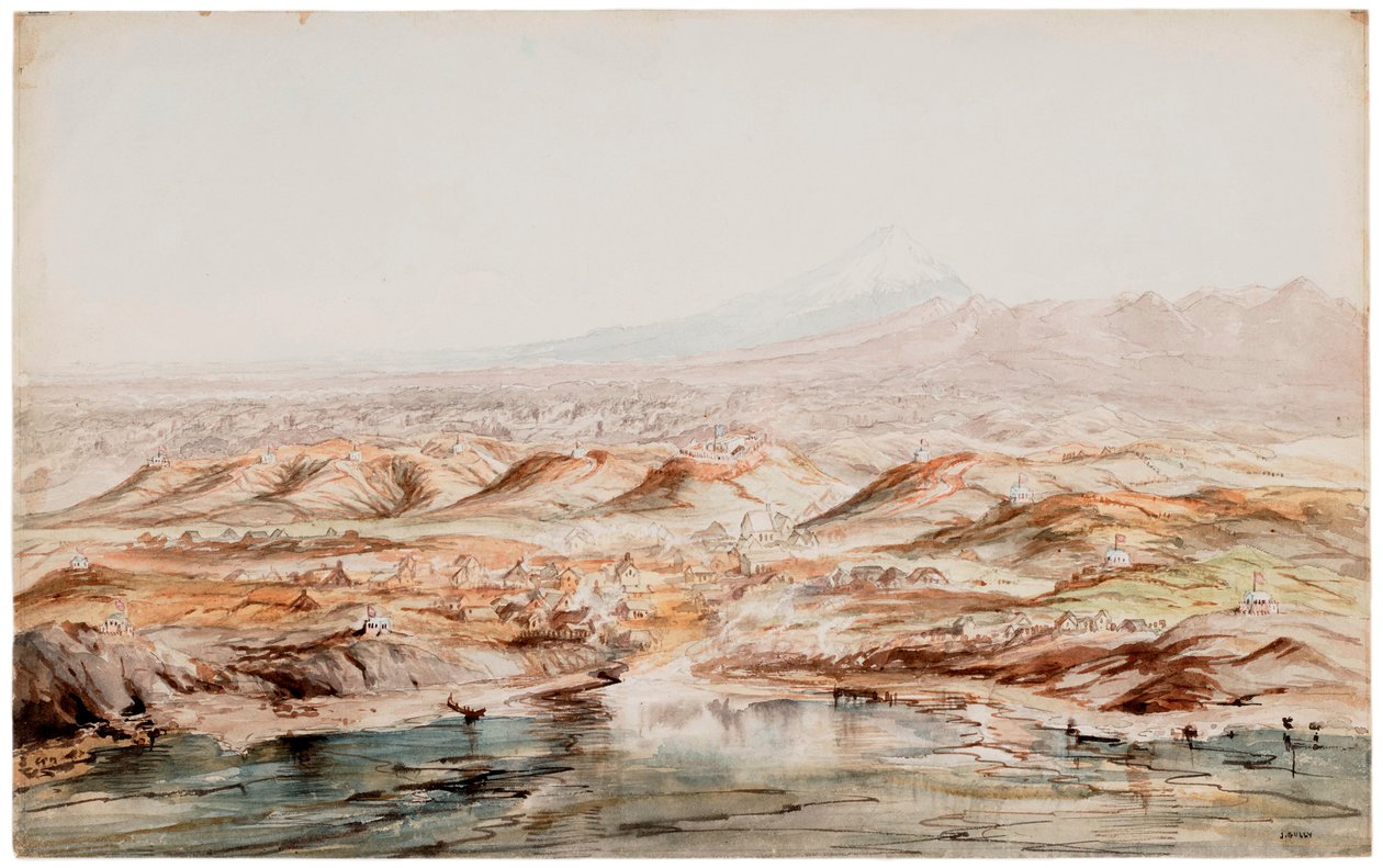 Aquarell von New Plymouth von John Gully