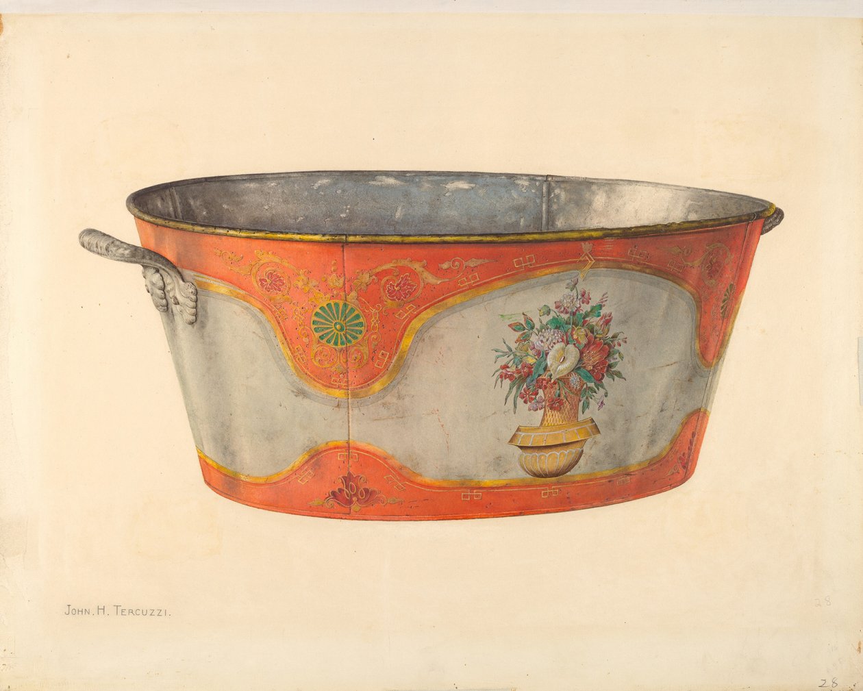 Bemaltes Becken von John H. Tercuzzi