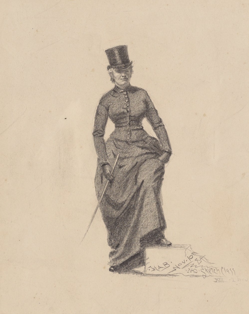 Dame mit Reitgerte von John Haberle