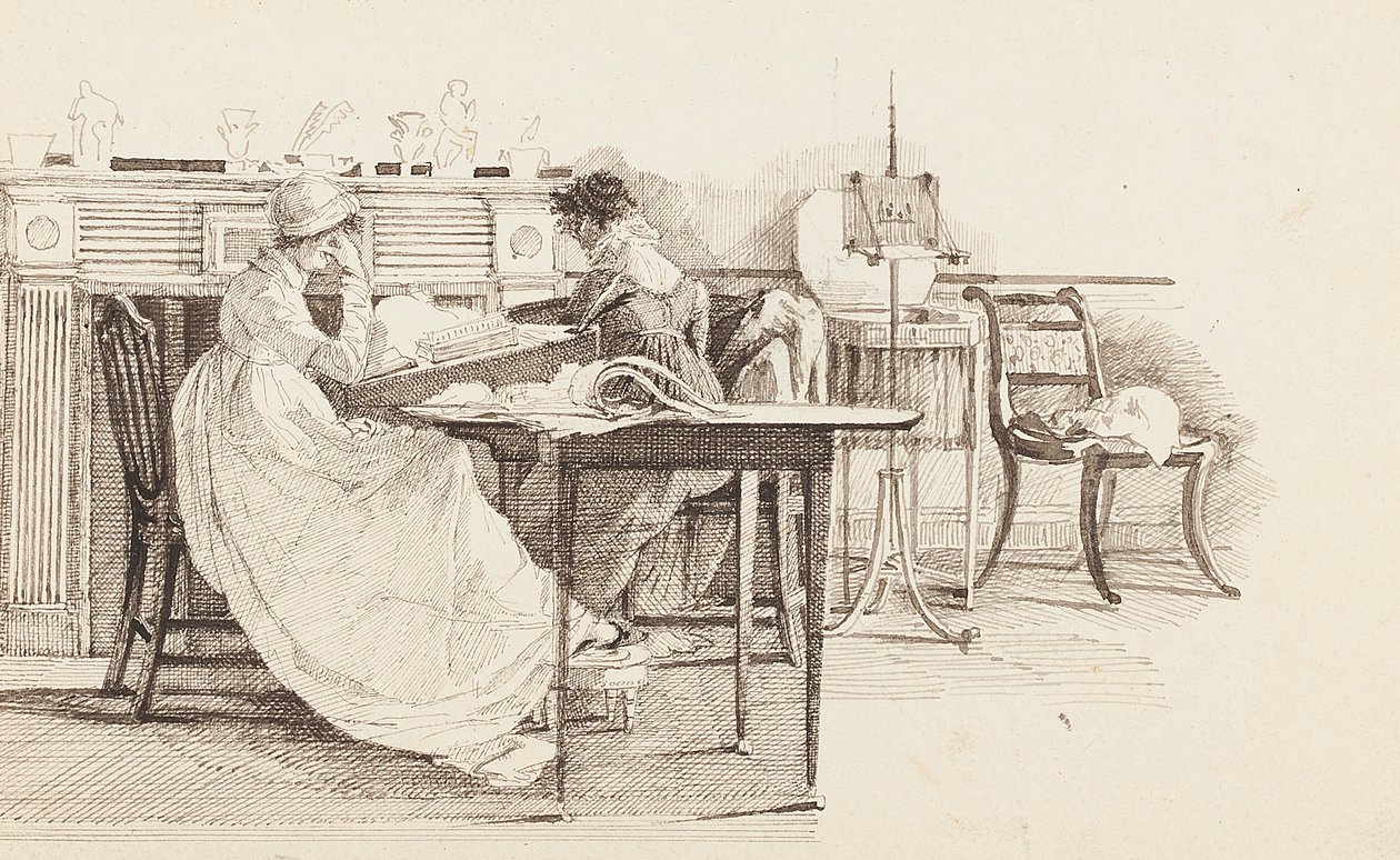 Lesen am Kamin, 1805 von John Harden