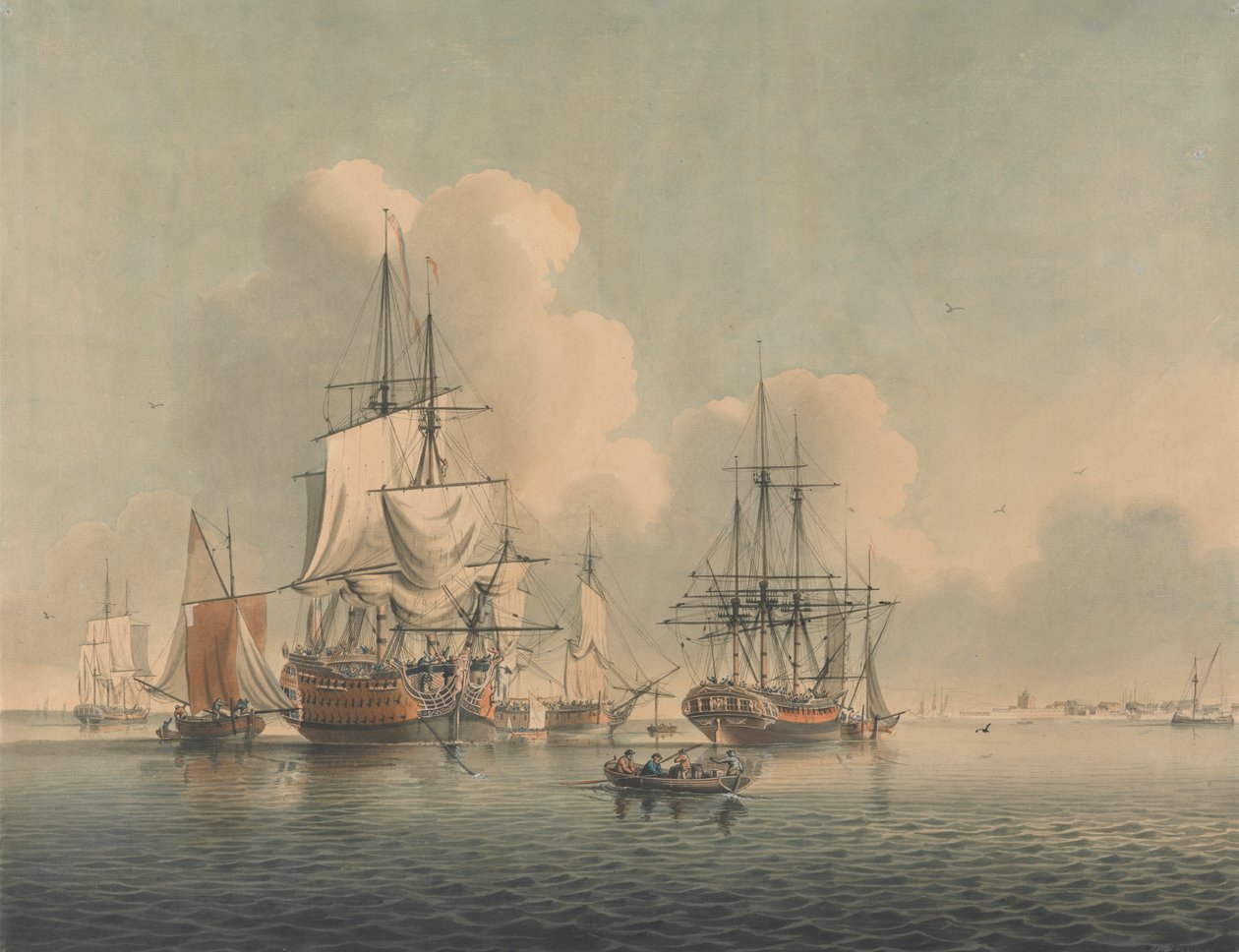 Kriegsschiffe vor Sheerness von John Harris