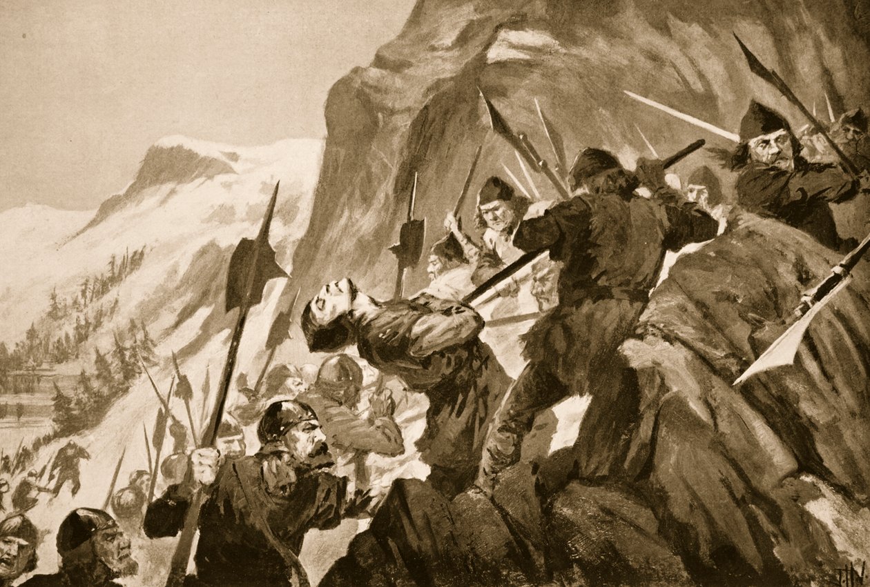 Die Schlacht von Morgarten, 1315 von John Harris Valda