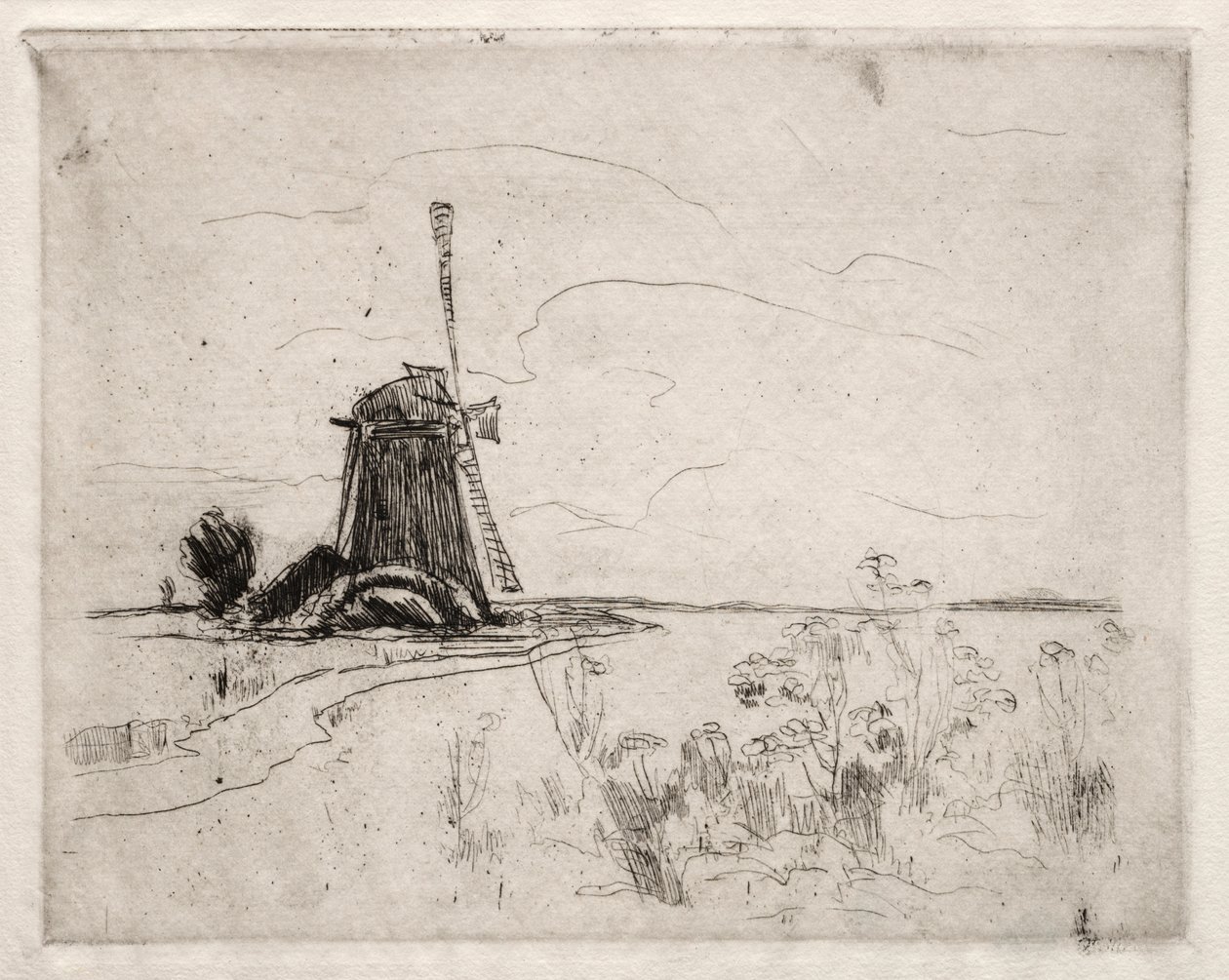 Mühle und Unkraut, Holland von John Henry Twachtman