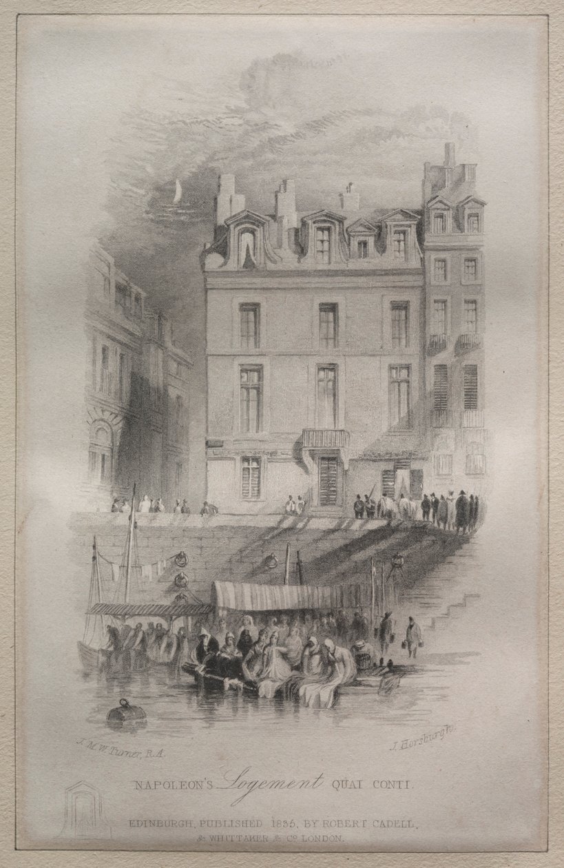 Napoleons Unterkunft, Quai Conti, 1835 von John Horsburgh
