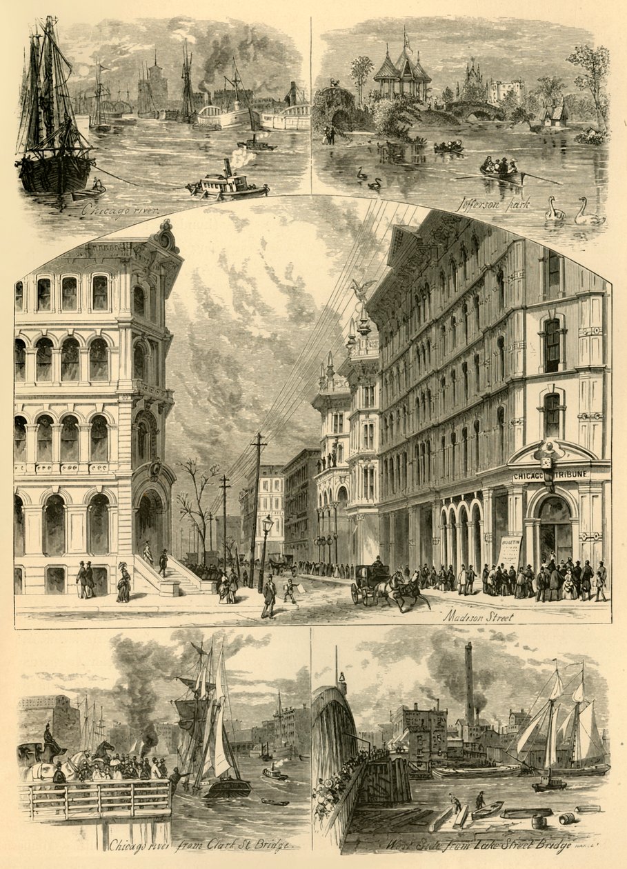 Szenen in Chicago, 1874 von John J. Harley