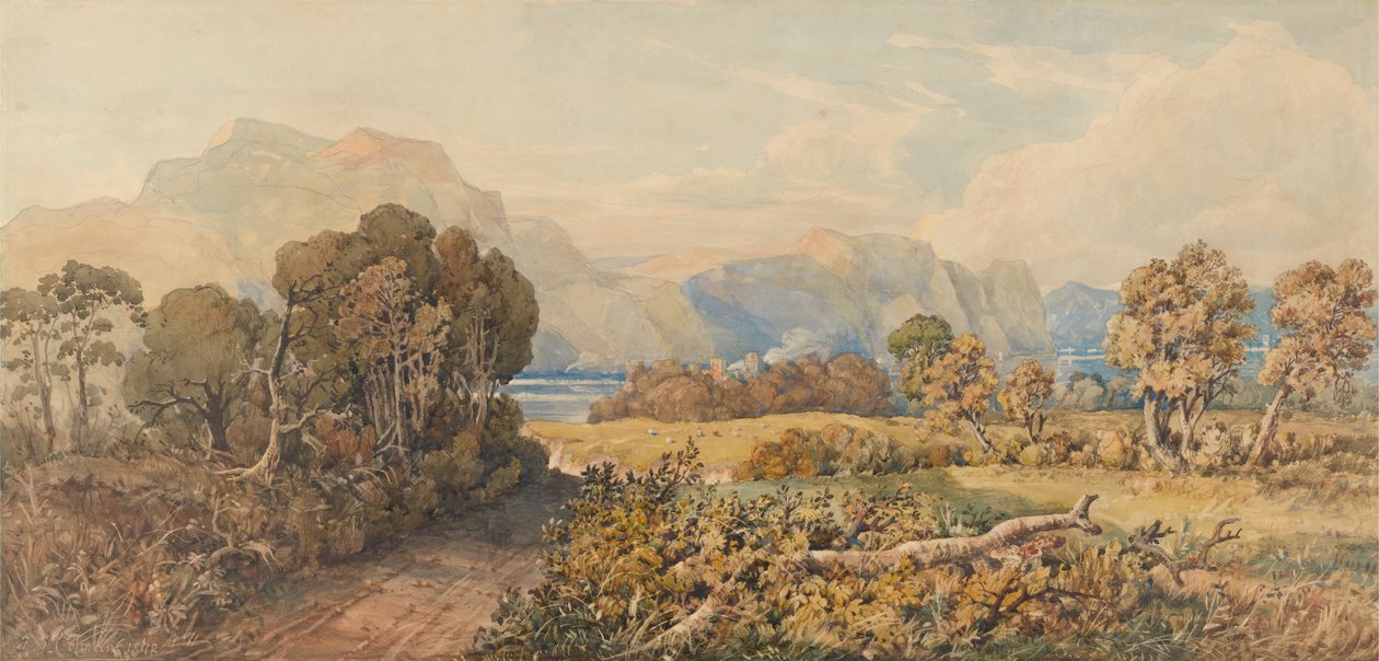 Landschaft mit Fluss und Bergen von John Joseph Cotman