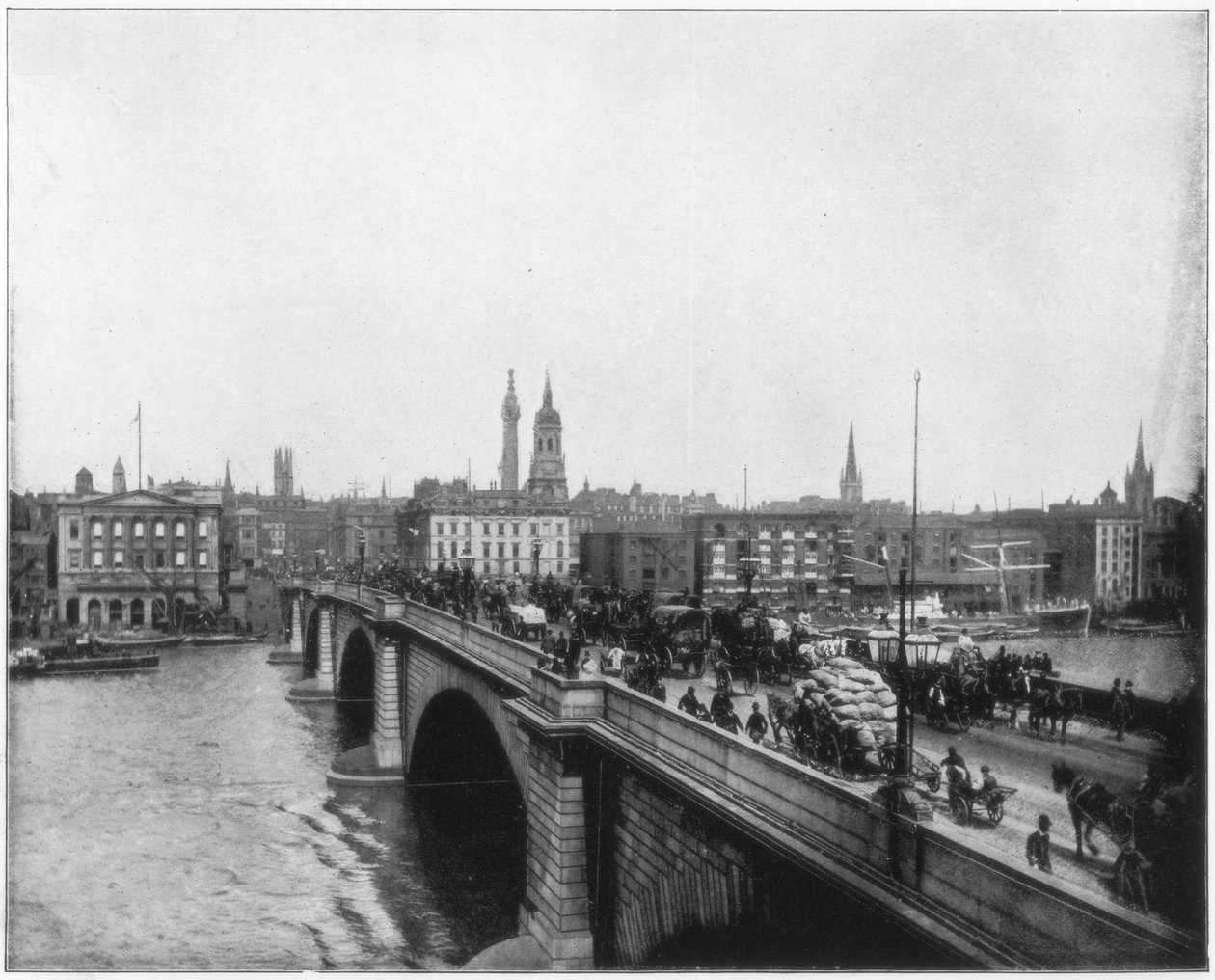 London Bridge, London, späte 19. Jahrhundert von John L. Stoddard