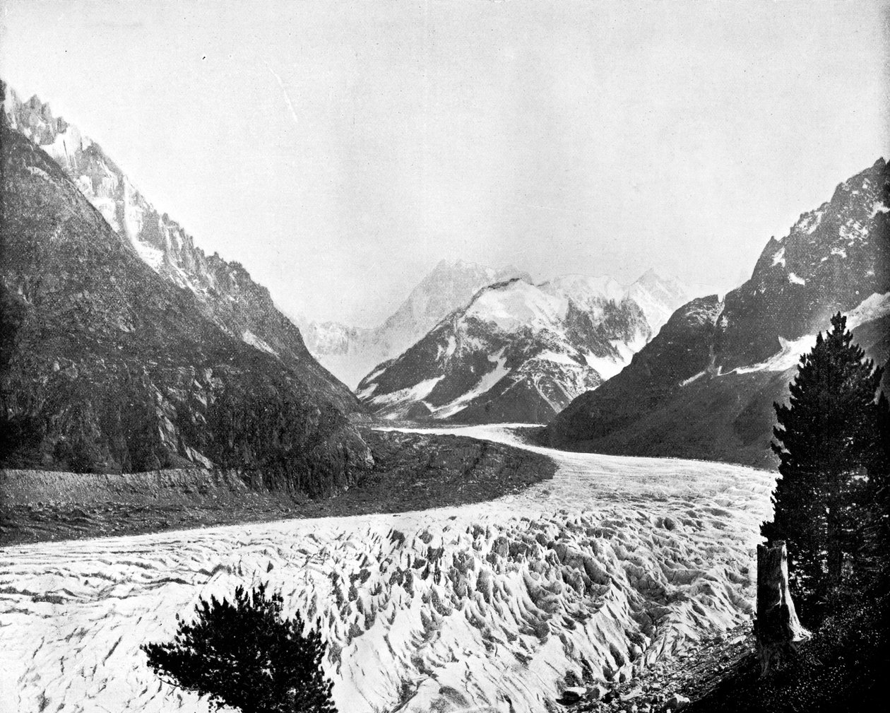 Der Mer de Glace, Schweiz, 1893 von John L. Stoddard