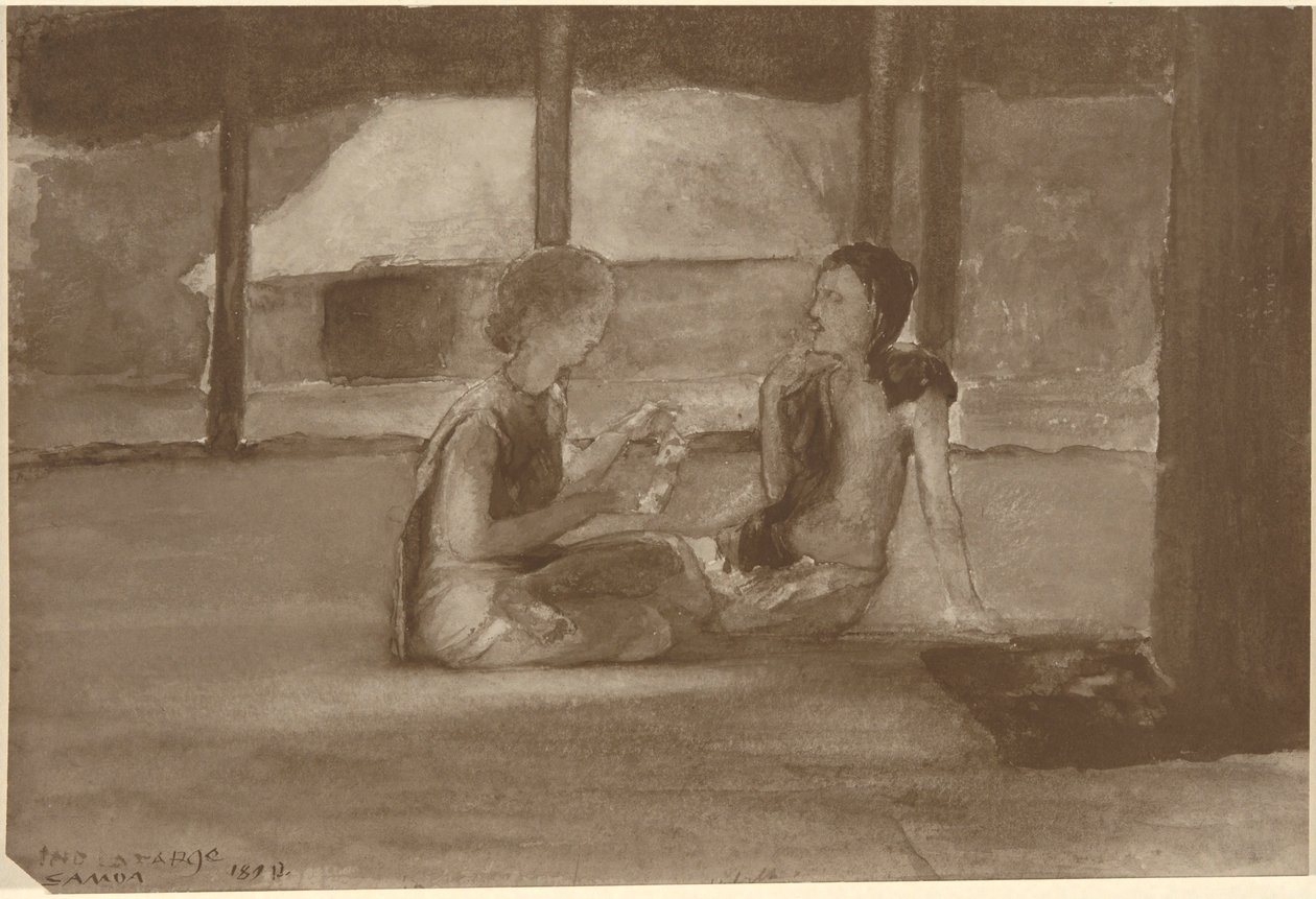 Mädchen in einer samoanischen Hütte von John La Farge