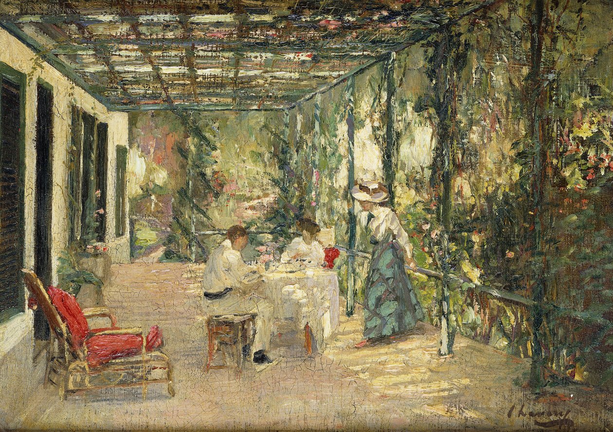 Frühstück auf der Terrasse von John Lavery