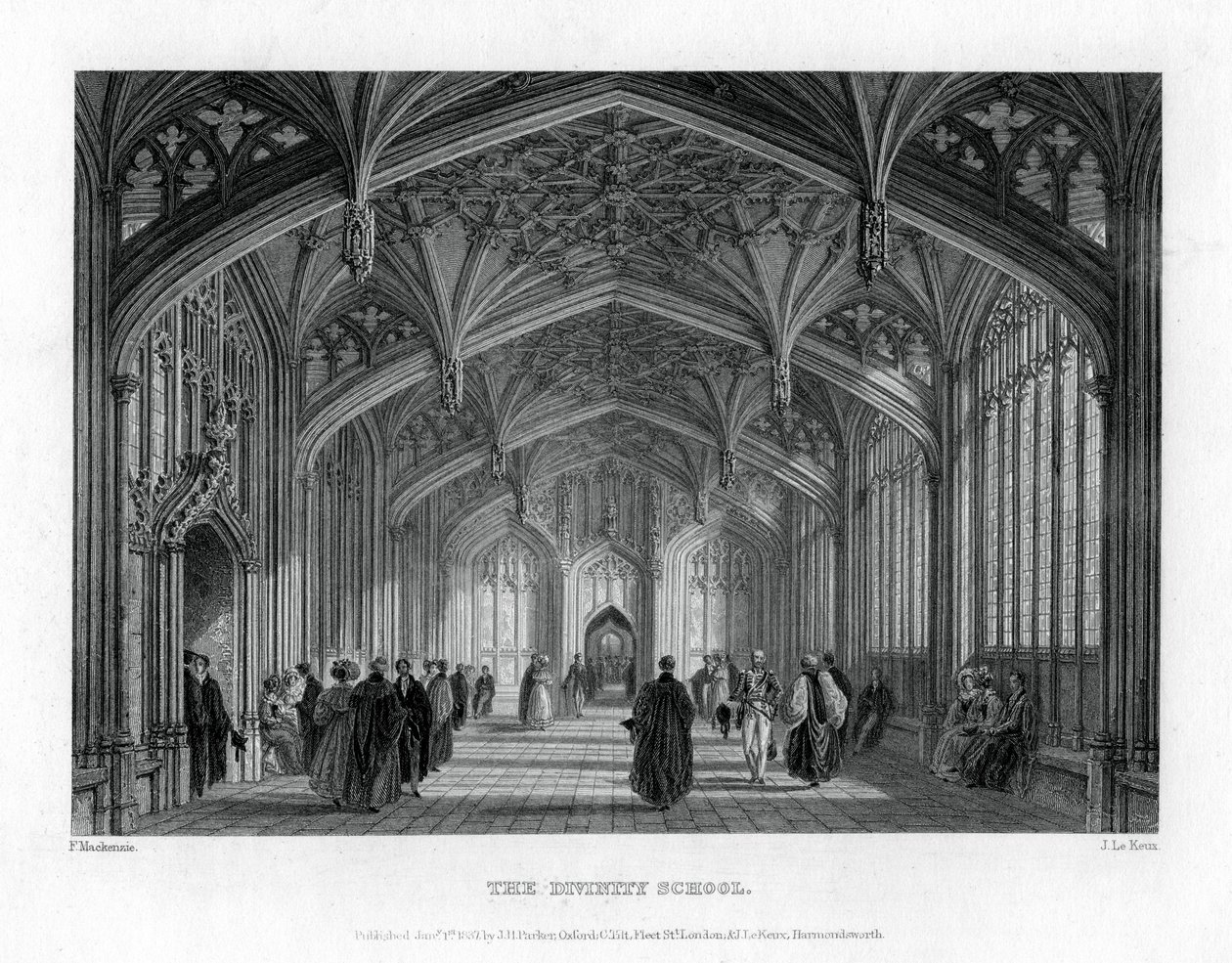 Die Theologieschule, Oxford, 1837 von John Le Keux