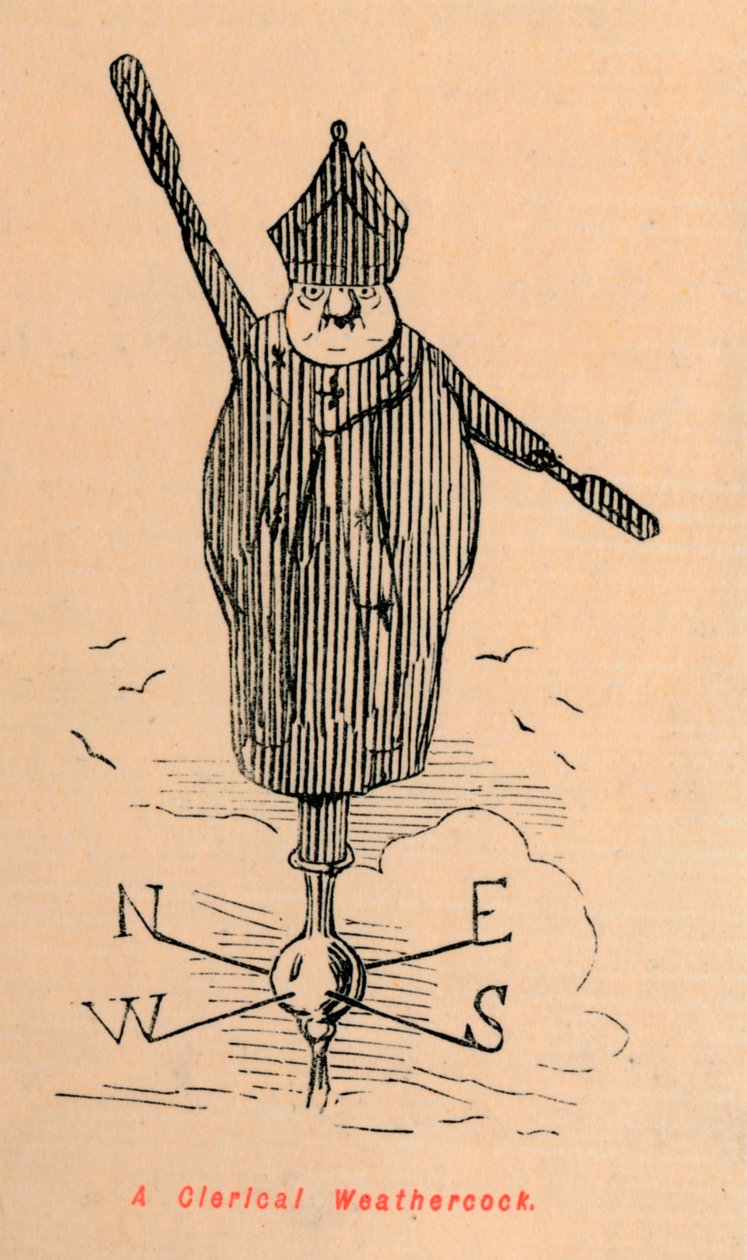 Ein klerikaler Wetterhahn, um 1860 von John Leech